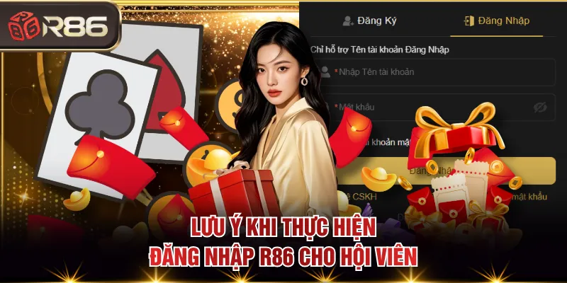 Lưu ý khi thực hiện đăng nhập R86 cho hội viên